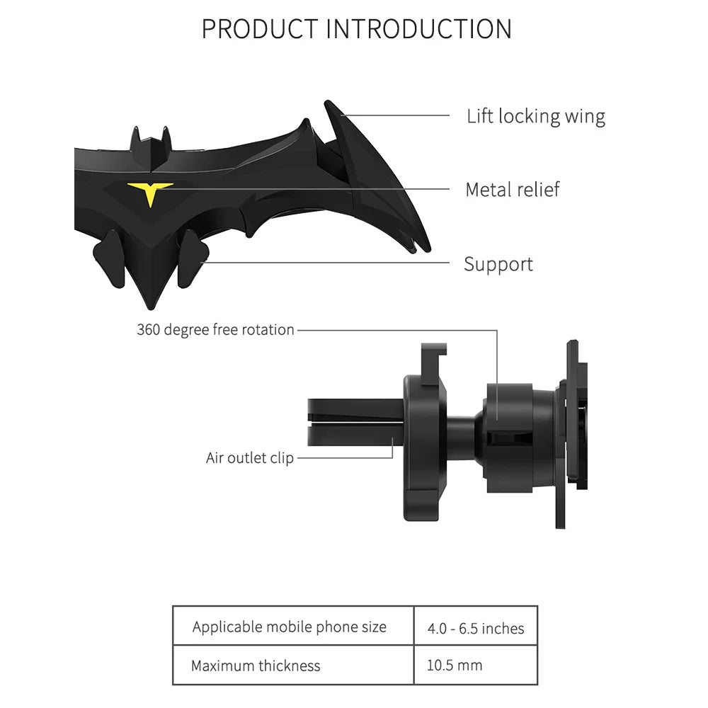 Bat Gravity Phone Mount
